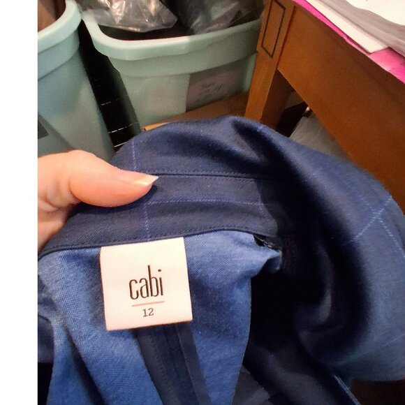 Cabi Sunset Kiss Blazer jacket womens 12 blue windowpane plaid - Picture 2 of 4